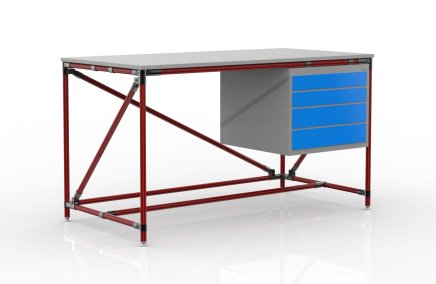 Dielenský stôl s kontajnerom so štyrmi zásuvkami 240405310 (3 modely) - 4