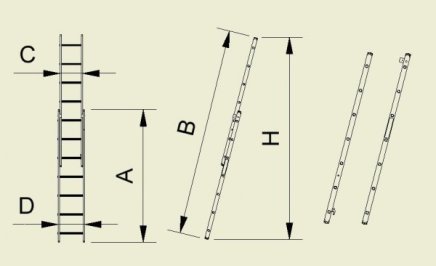 Rebrík dvojdielny výsuvný Forte - šírka 484 mm 8710 - 2