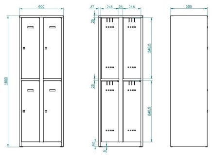 Šatníková skrinka s delenými dverami A8232 - 2