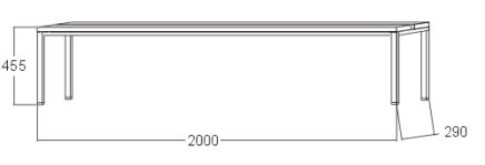 Šatňová lavica A6240 - šírka 2000 mm - 2