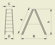 Hliníkové schodíky obojstranné Forte (8 modelov) - 2