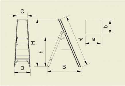 Hliníkové schodíky jednostranné Forte (6 modelov) - 2