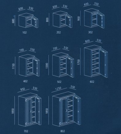 Pokladničná trezorová skriňa ROOBUS Office 2 - 302 - 4