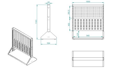 Perfostojan PSZ 21 A S1 obojstranný pre 4 panely - 5