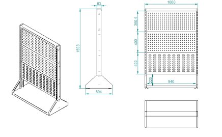 Perfostojan PSZ 22 A S1 obojstranný pre 6 panelov - 5