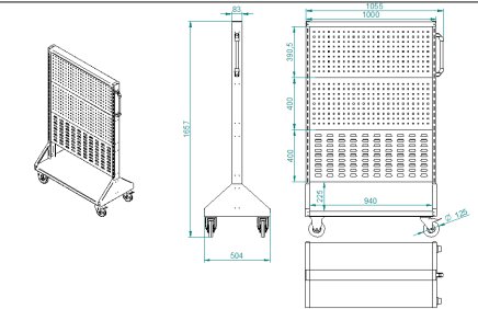 Perfostojan PSZ 22 B S1 obojstranný na kolieskach pre 6 panelov - 5
