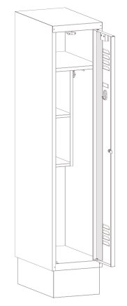 Šatníková skriňa kovová so zníženou výškou MSum 410S šírka 400 mm - 3