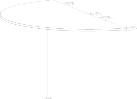 Pologuľatý konektor k stolom Stb Comfort hĺbky 600 mm - 1