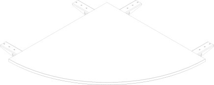 Štvrťguľatý konektor k stolom Stb Comfort hĺbky 800 mm - 1
