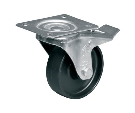 Koleso polypropylén, priemer 100 mm, otočné s brzdou - 1