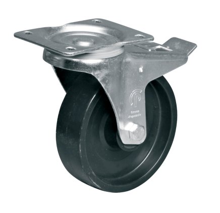 Koleso polypropylén, priemer 160 mm, otočné s brzdou - 1