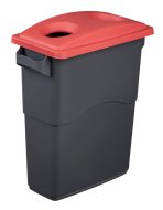 Veko na odpadkový kôš EcoSort na plasty - farba červená - 1