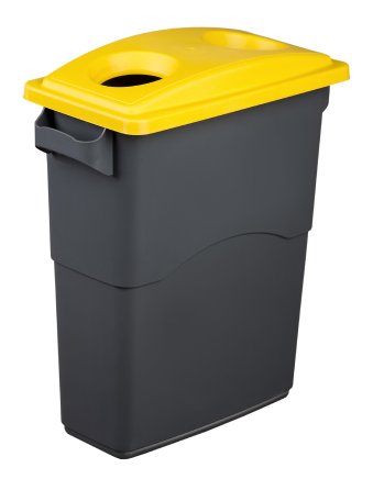 Veko na odpadkový kôš EcoSort na plasty - farba žltá - 1