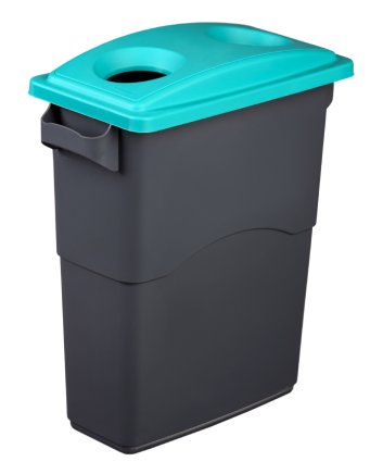 Veko na odpadkový kôš EcoSort na plasty - farba modrozelená - 1
