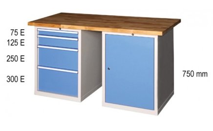 Dielenské stoly série M, šírka 1500, hĺbka 700 alebo 800, výška 880 alebo 890 mm (6 modelov) - 2