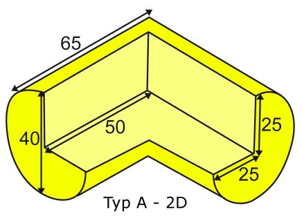 Dvojramenná rohová spojka čierna - 5