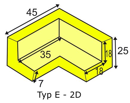 Dvojramenná rohová spojka čierna - 5