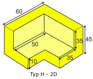 Dvojramenná rohová spojka čierna - 5