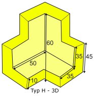 Trojramenná rohová spojka čierna - 5