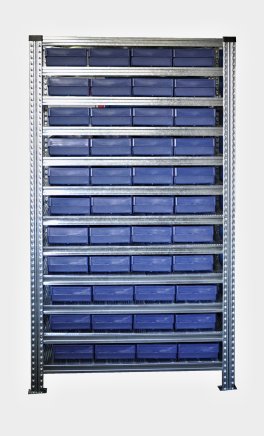 Regál s prepravkami 100 x 230 mm - 44 ks (4 modely) - 1