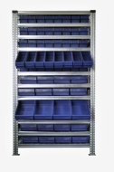 Regál s prepravkami 100 x 230 mm - 24 ks, 100 x 115 mm - 40 ks (4 modely) - 3
