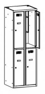 Šatníková skriňa kovová so zníženou výškou MSum 322S šířka 600 mm - 1