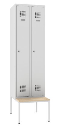 Šatňová skriňa kovová Sum 320 s lavicou P321 W - 1