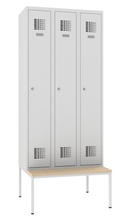 Šatňová skriňa kovová Sum 330 W s lavicou P331 W - 1