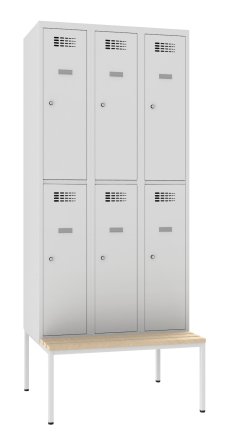 Šatníková skriňa delená Sus 332 W s lavicou P331 W - 1