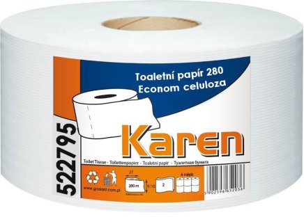 Toaletný papier Jumbo Karen 280 Econom 6 kusov - 1