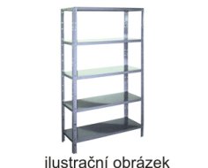 Celokovový bezskrutkový policový regál 2500 x 1000 x 400 mm