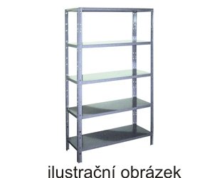 Celokovový bezskrutkový policový regál 2500 x 1000 x 400 mm - 1