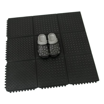 Gumová modulárny protiúnavová rohož Diamond Plate Tile - 2
