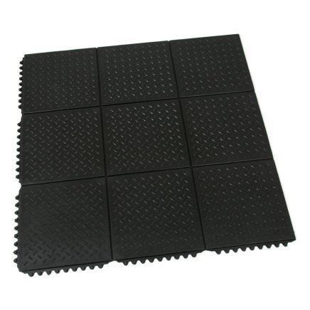 Gumová modulárny protiúnavová rohož Diamond Plate Tile - 1