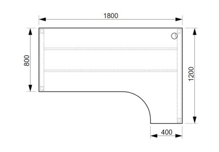 Kancelársky pracovný stôl Hobis Ergo UEO1800L - 2