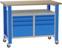 Mobilný dielenský stôl s vloženými kontajnery SD41214K