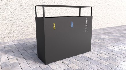 Vonkajší kôš so strieškou na triedený odpad Steel II - 1