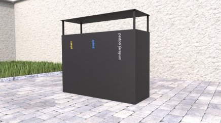 Vonkajší kôš so strieškou na triedený odpad Steel II - 2