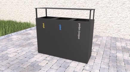 Vonkajší kôš so strieškou na triedený odpad Steel II - 3