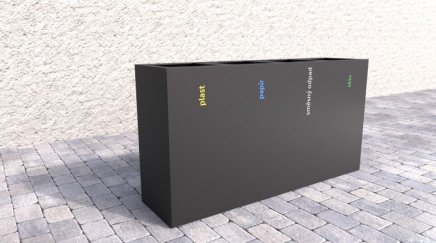 Vonkajší kôš na triedený odpad Steel III - 2