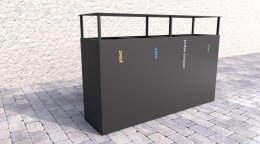 Vonkajší kôš so strieškou na triedený odpad Steel IV