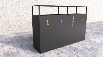 Vonkajší kôš so strieškou na triedený odpad Steel IV - 1