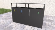 Vonkajší kôš so strieškou na triedený odpad Steel IV - 2