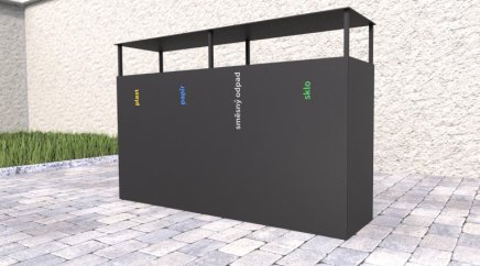 Vonkajší kôš so strieškou na triedený odpad Steel IV - 3