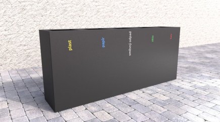 Vonkajší kôš na triedený odpad Steel V - 1