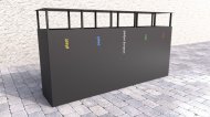Vonkajší kôš so strieškou na triedený odpad Steel VI - 1