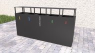 Vonkajší kôš so strieškou na triedený odpad Steel VI - 2