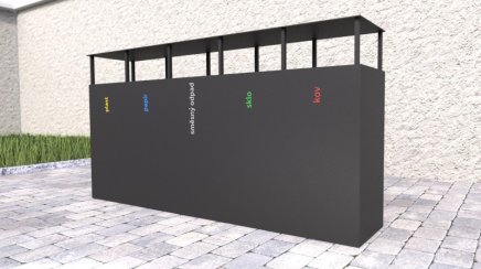 Vonkajší kôš so strieškou na triedený odpad Steel VI - 3