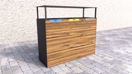 Vonkajší drevený odpadkový kôš so strieškou Pera II - 1
