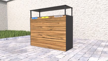 Vonkajší drevený odpadkový kôš so strieškou Pera II - 3
